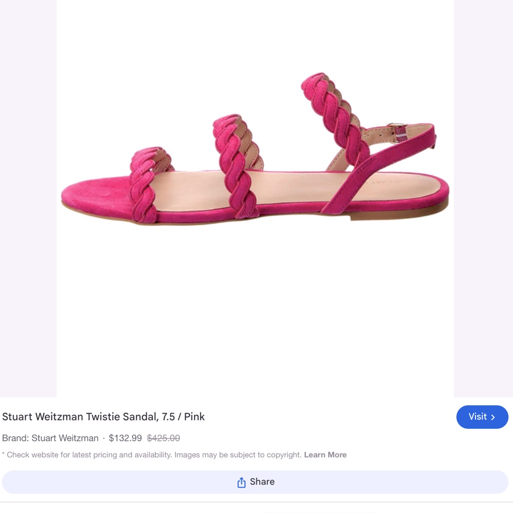 Nwot Stuart Weitzman Pink Flat Sandals. Never Worn. Size 8. Original Price $350!